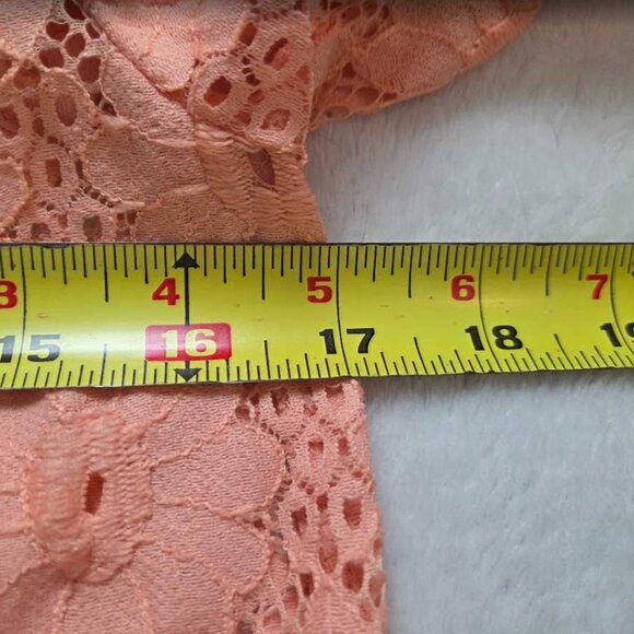 New XXS Anthropologie Pilcro The Keira lace collared button-front blouse Coral - Picture 9 of 10